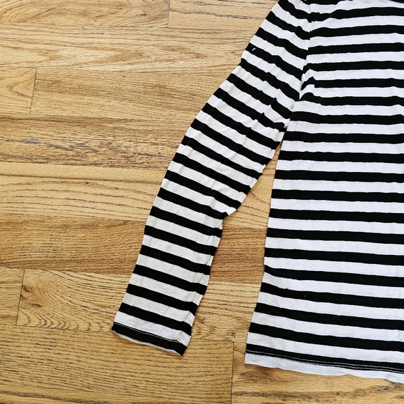 NWT Michael Stars Size XL Black & White Stripe Turtleneck Supima Cotton Basic - Picture 9 of 10